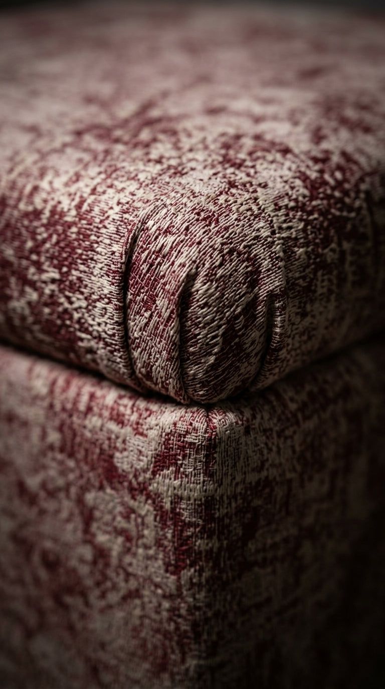 Abstract Satin Fabric — Crimson & Ivory