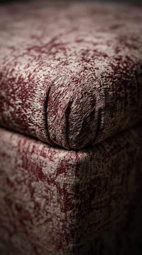 Abstract Satin Fabric — Crimson & Ivory