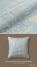 Abstract Satin Fabric — Dusty Blue & Ivory