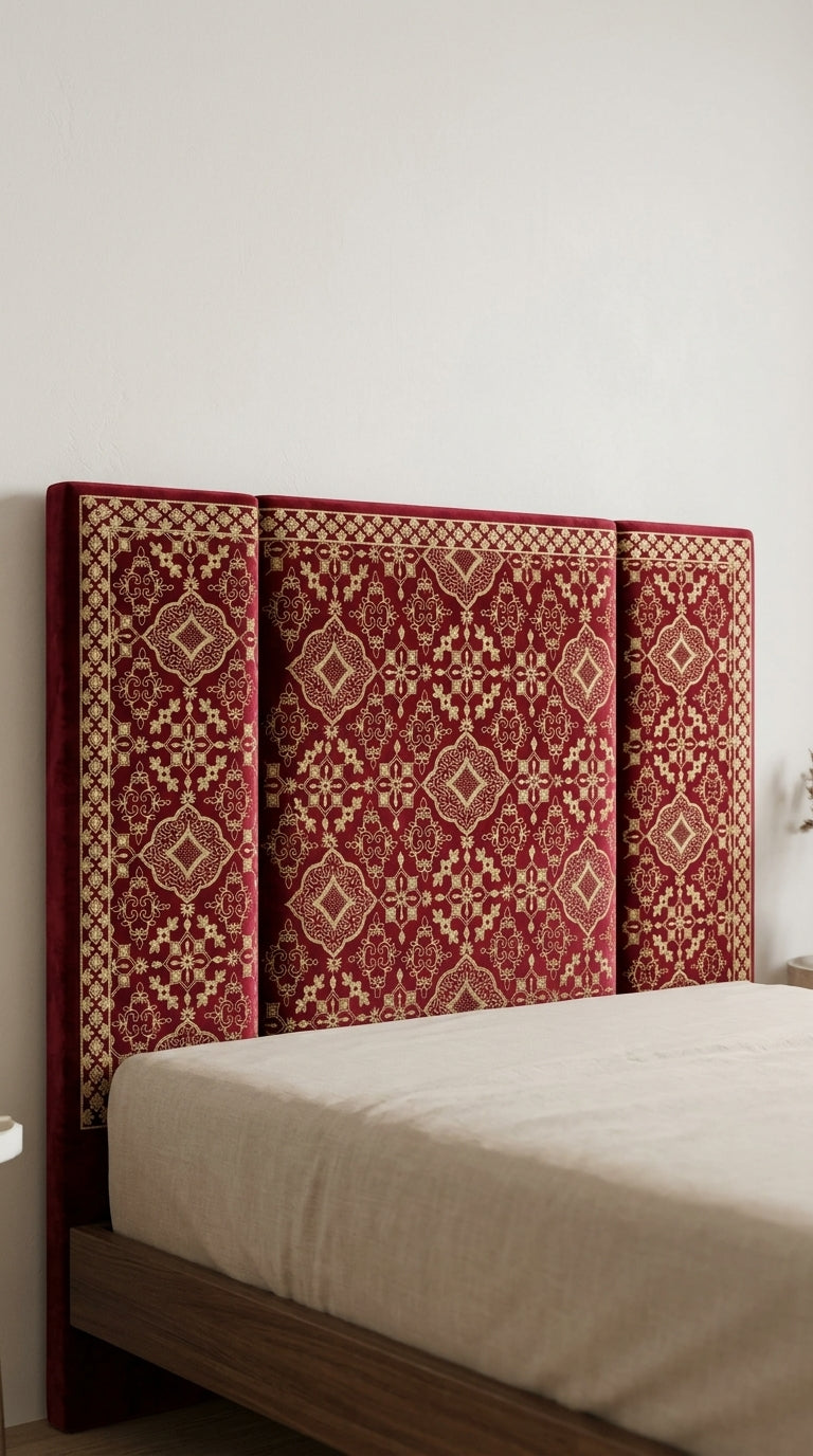Burgundy Velvet Zari Embroidery Fabric
