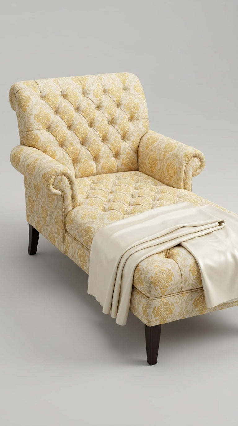 Damask Satin Fabric — Ivory & Gold