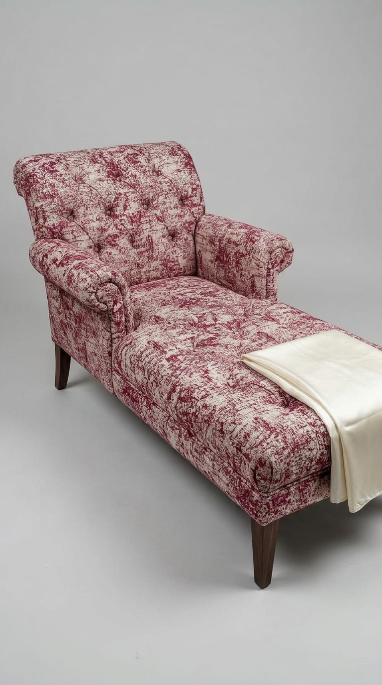 Abstract Satin Fabric — Crimson & Ivory