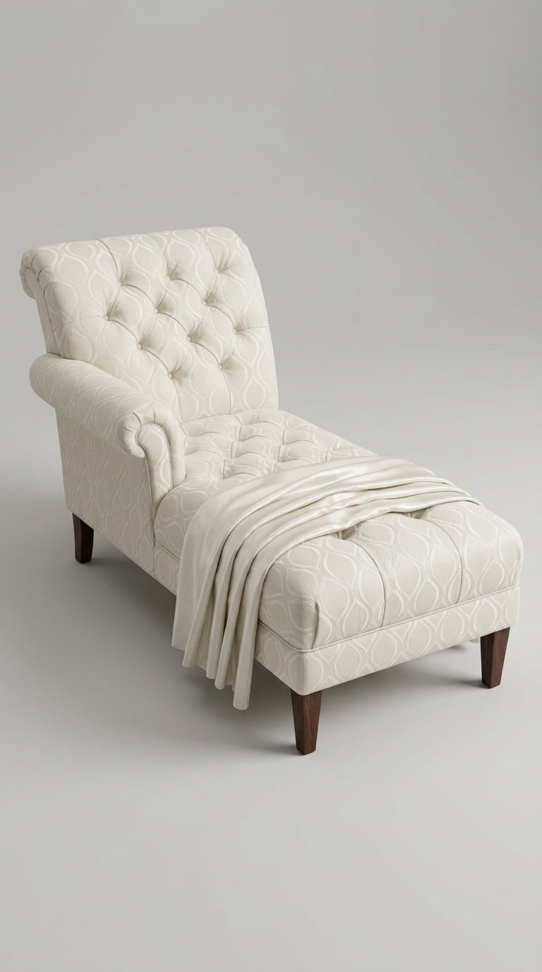 Ivory Satin Fabric with Tone-on-Tone Silver Ogee Wave Lattice Jacquard
