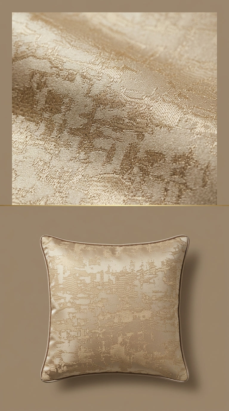 Marbled Satin Fabric — Champagne & Gold