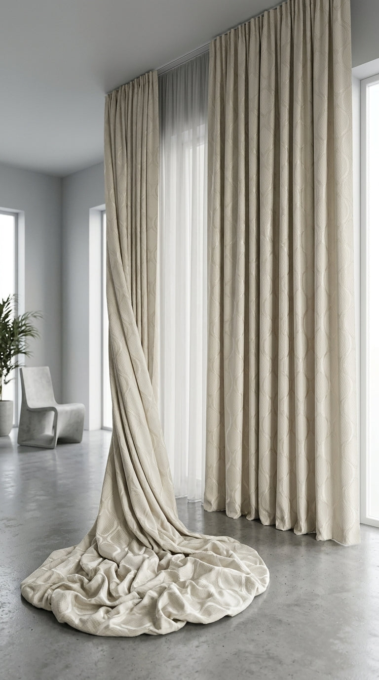 Champagne Satin Fabric with Tone-on-Tone Ogee Wave Lattice Jacquard