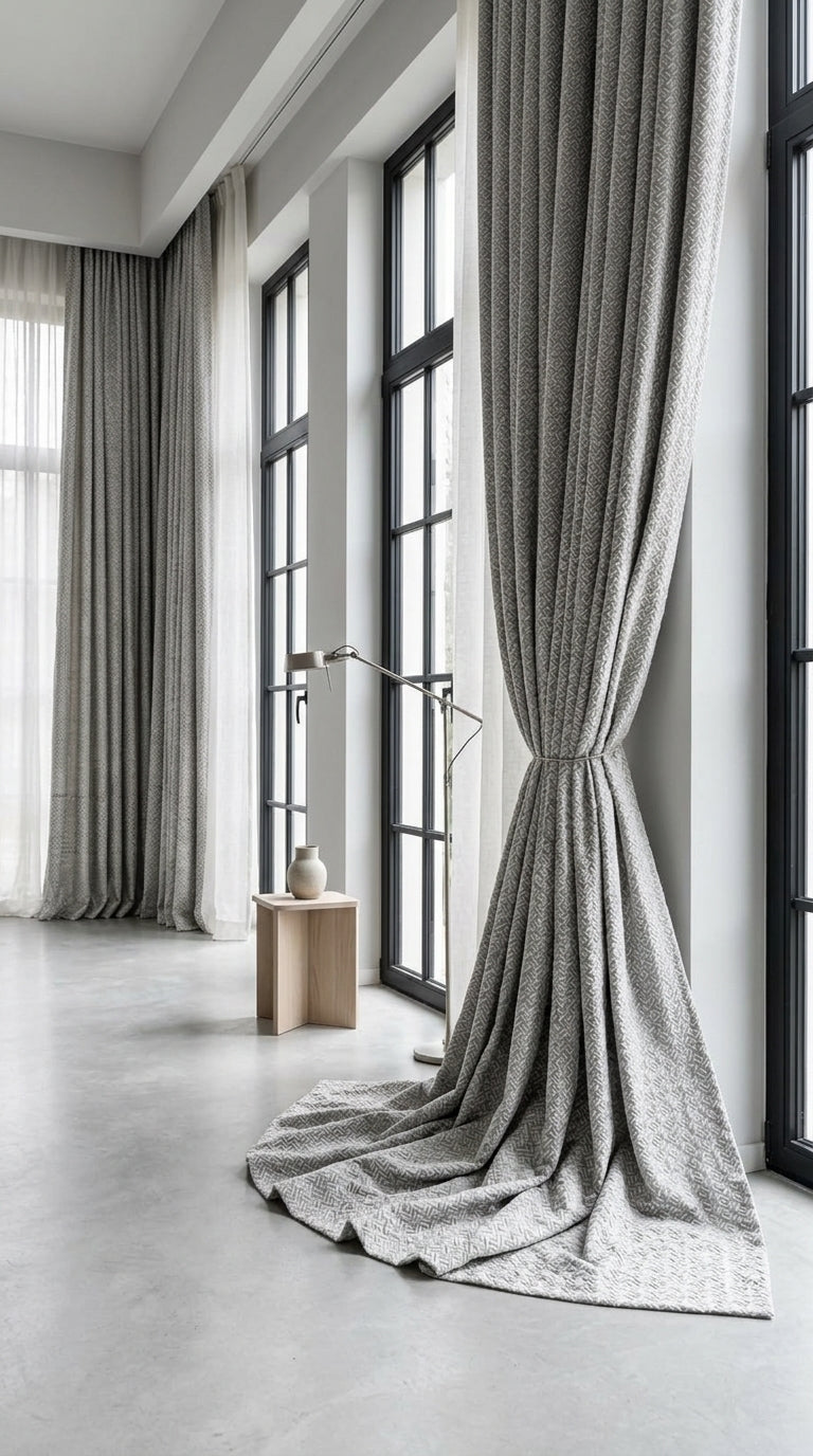 Silver Ivory Herringbone Silk Fabric