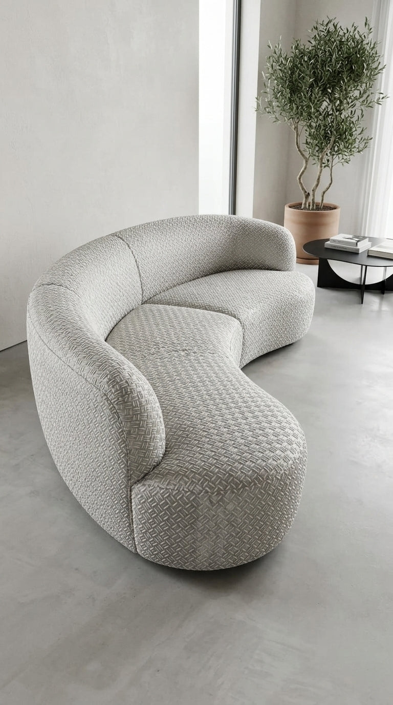 Silver Ivory Herringbone Silk Fabric