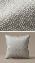 Silver Ivory Herringbone Silk Fabric