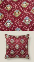 Maroon Embroidered Trellis Fabric