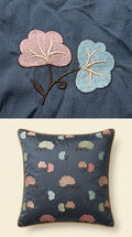 Dark Grey Floral Embroidered Fabric