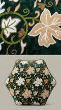 Forest Green Velvet Crewel Embroidery Fabric