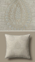 Textured Paisley Jacquard Fabric — Beige & Gold Premium