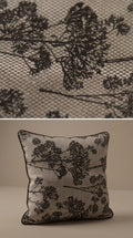 Botanical Trellis Jacquard Fabric — Charcoal & Beige Premium