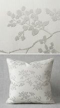Leaf Branch Jacquard Silk Fabric — Ivory Tonal Premium