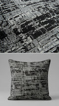 Abstract Distressed Jacquard Fabric — Black & Silver