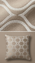 Wave Trellis Jacquard Fabric — Taupe & Ivory Premium