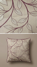 Trailing Leaf Vine Satin Fabric — Champagne & Mauve