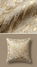 Abstract Satin Fabric — Ivory & Gold