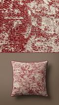Abstract Satin Fabric — Crimson & Ivory