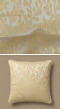 Botanical Buti Silk Fabric — Ivory & Champagne Gold