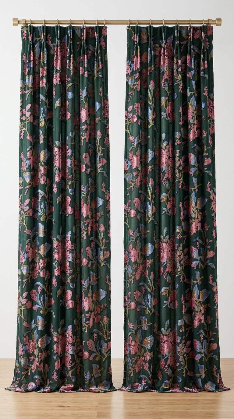 Dark Floral Print Fabric