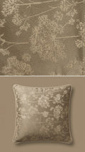 Dandelion Spray Silk Fabric — Taupe Tone-on-Tone