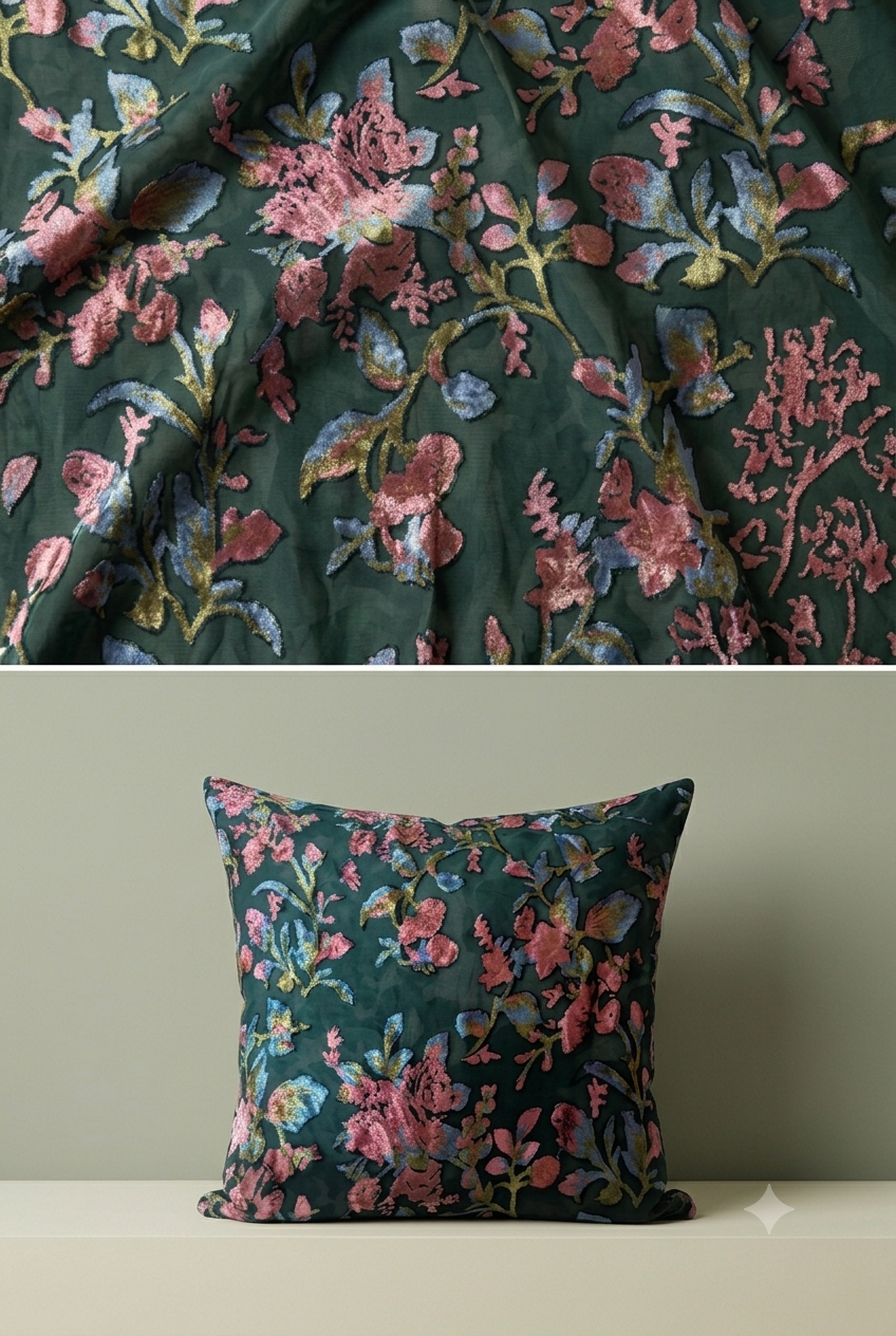 Dark Floral Print Fabric