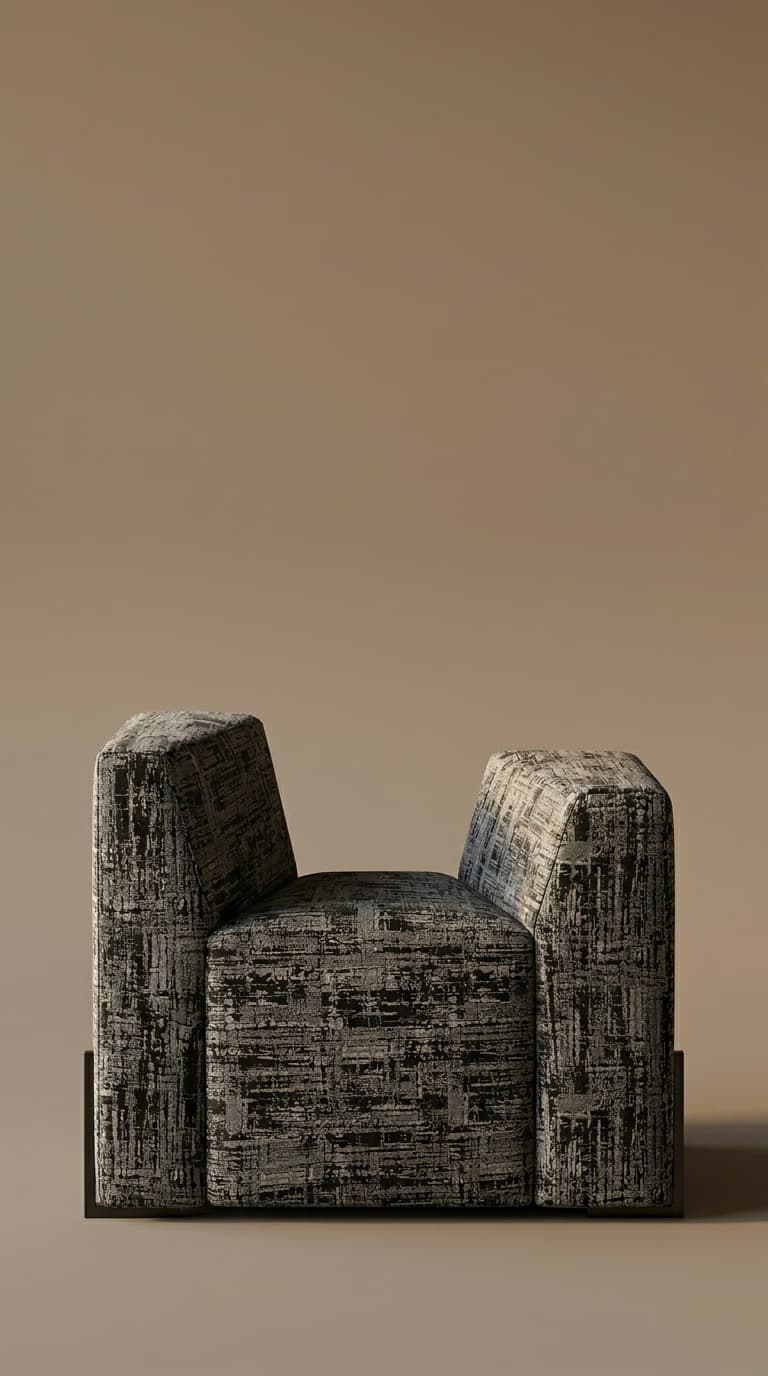 Abstract sculpture on a beige background