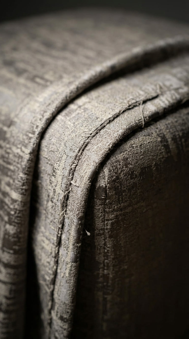 Abstract Satin Fabric — Grey & Ivory