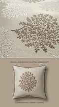 Ivory Satin Fabric with Brown Tree Canopy Jacquard