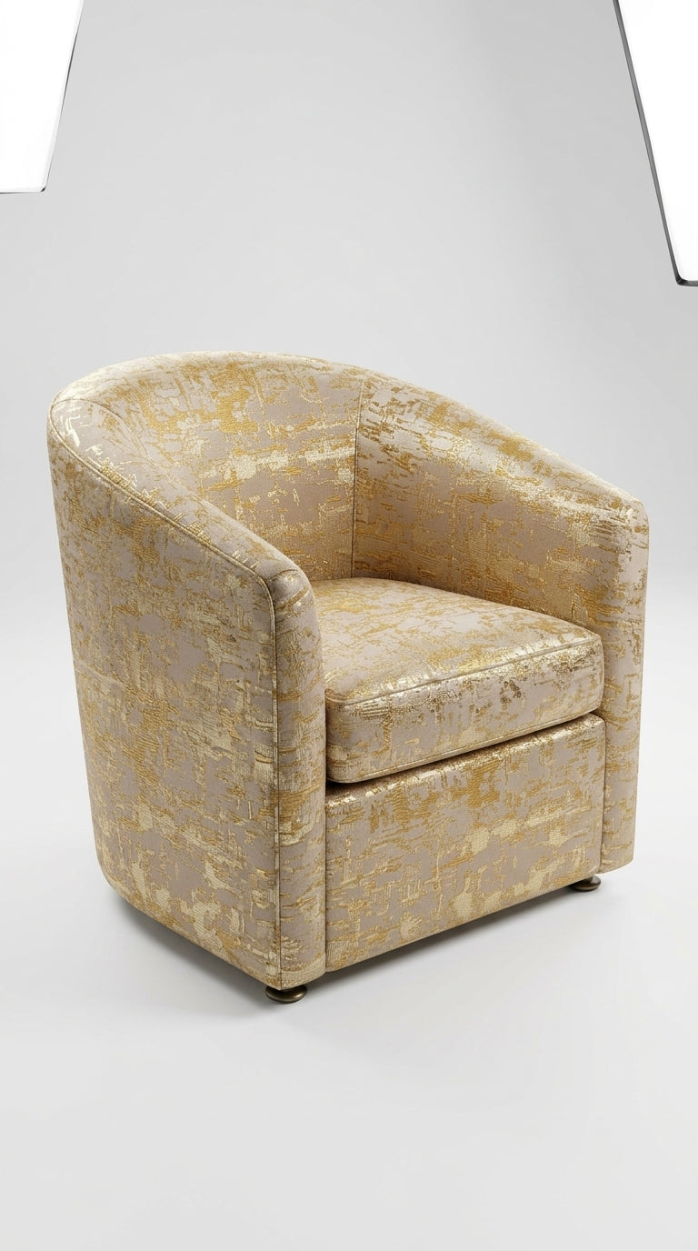 Zari Cloud Satin Fabric — Gold & Ivory