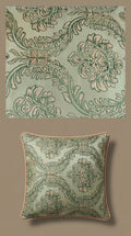 Sage Green Blush Damask Silk Fabric
