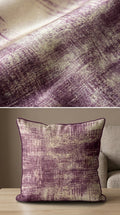 Abstract Distressed Jacquard Silk Fabric — Plum & Ivory Premium