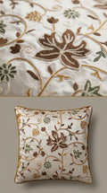Ivory Silk Crewel Embroidery Fabric
