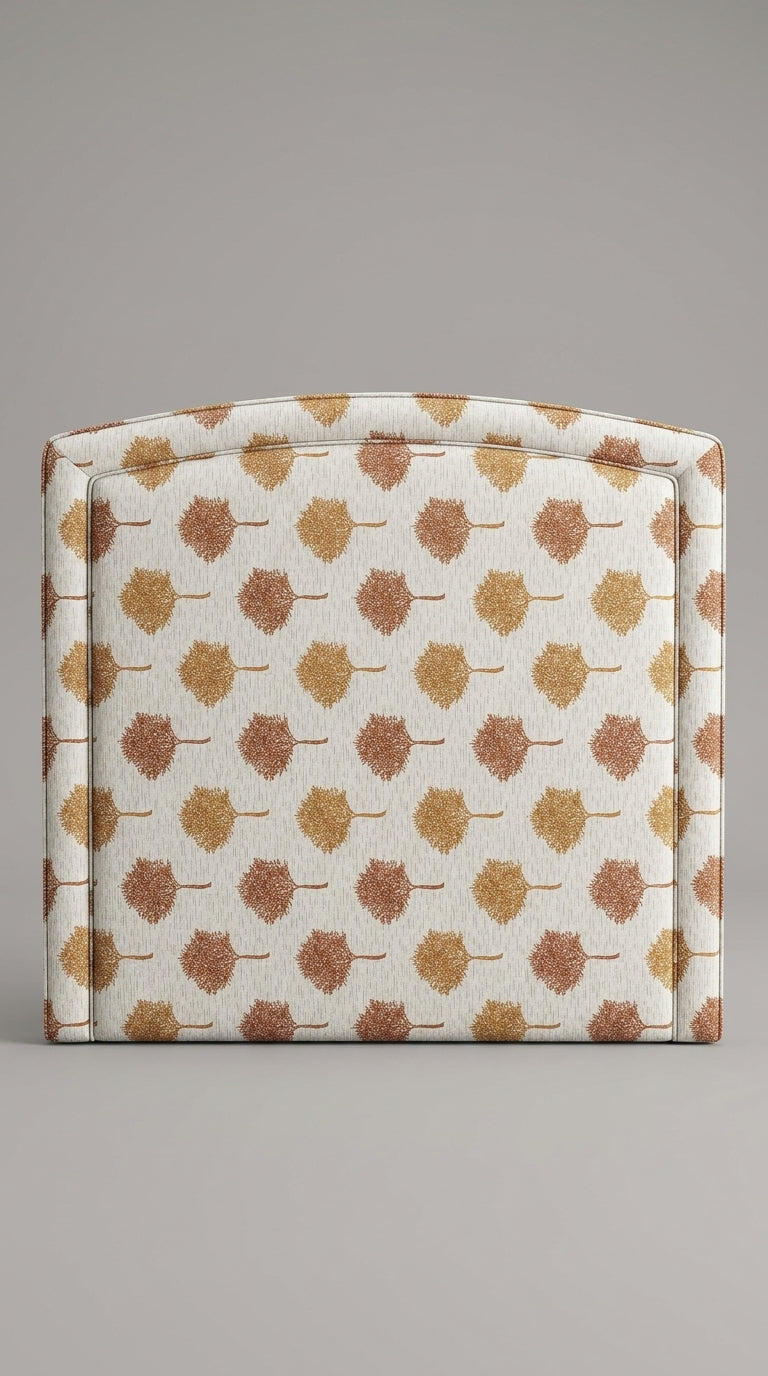 White Embroidered Tree Motif Fabric