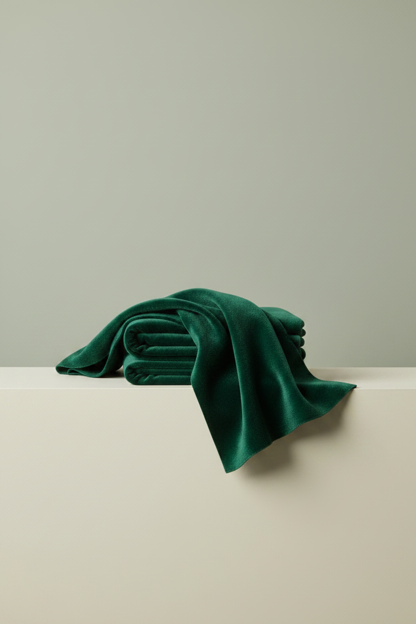 Emerald Green Velvet Draped