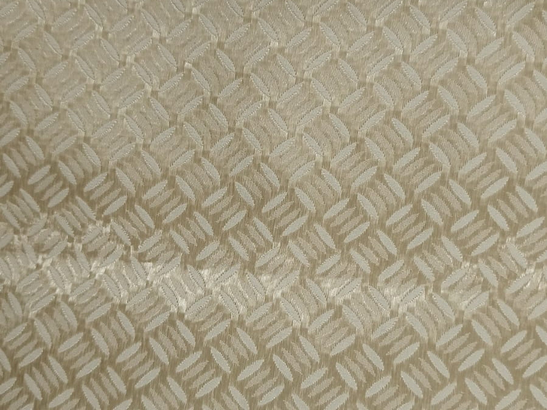 Basketweave Jacquard Silk Fabric — Ivory & Champagne Premium