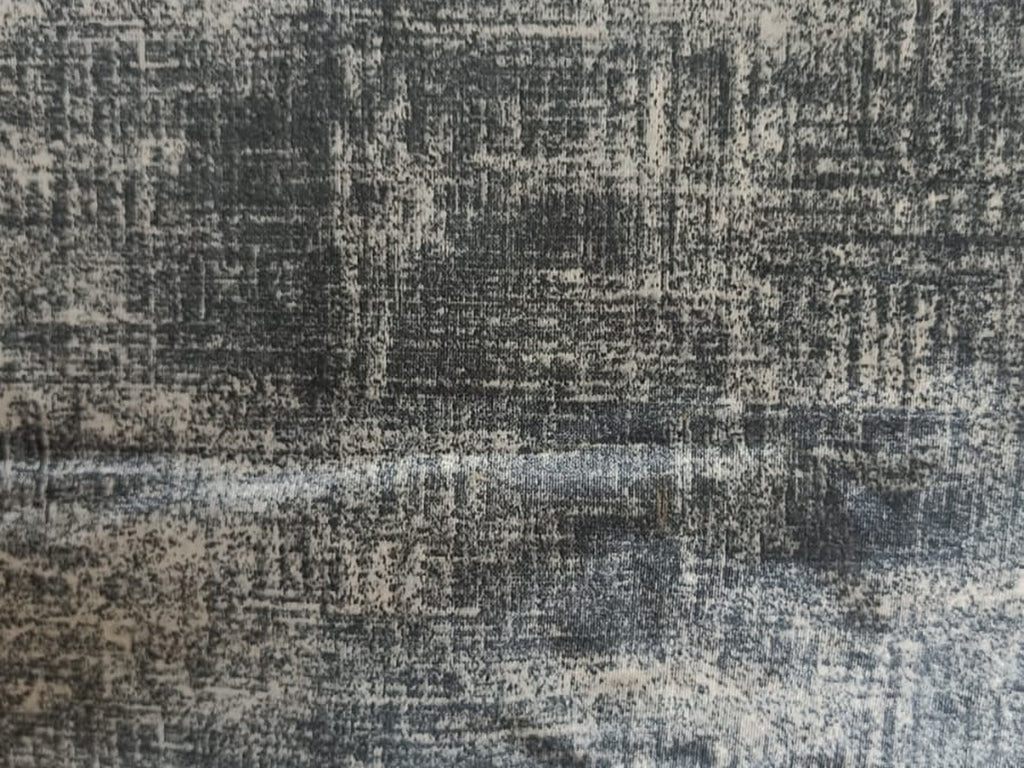 Abstract Distressed Jacquard Silk Fabric — Charcoal & Beige Premium