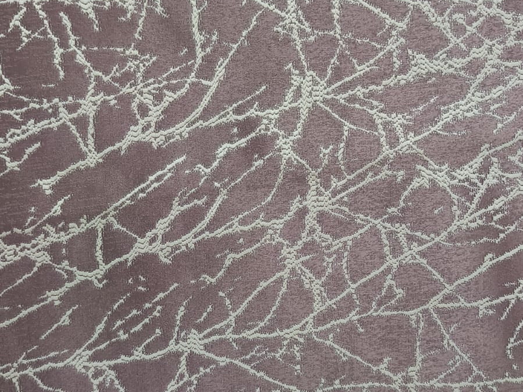 Branch Jacquard Silk Fabric — Mauve & Ivory Premium