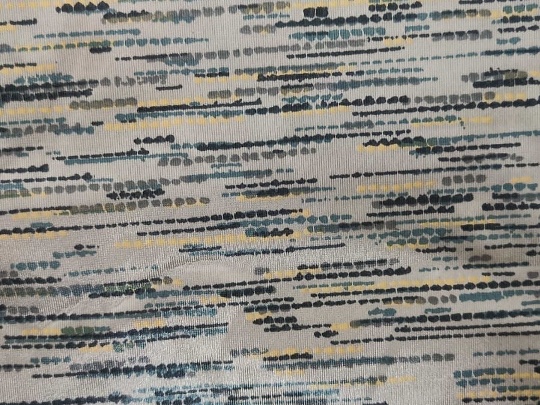 Abstract Multicolor Stripe Fabric — Teal & Mustard Premium