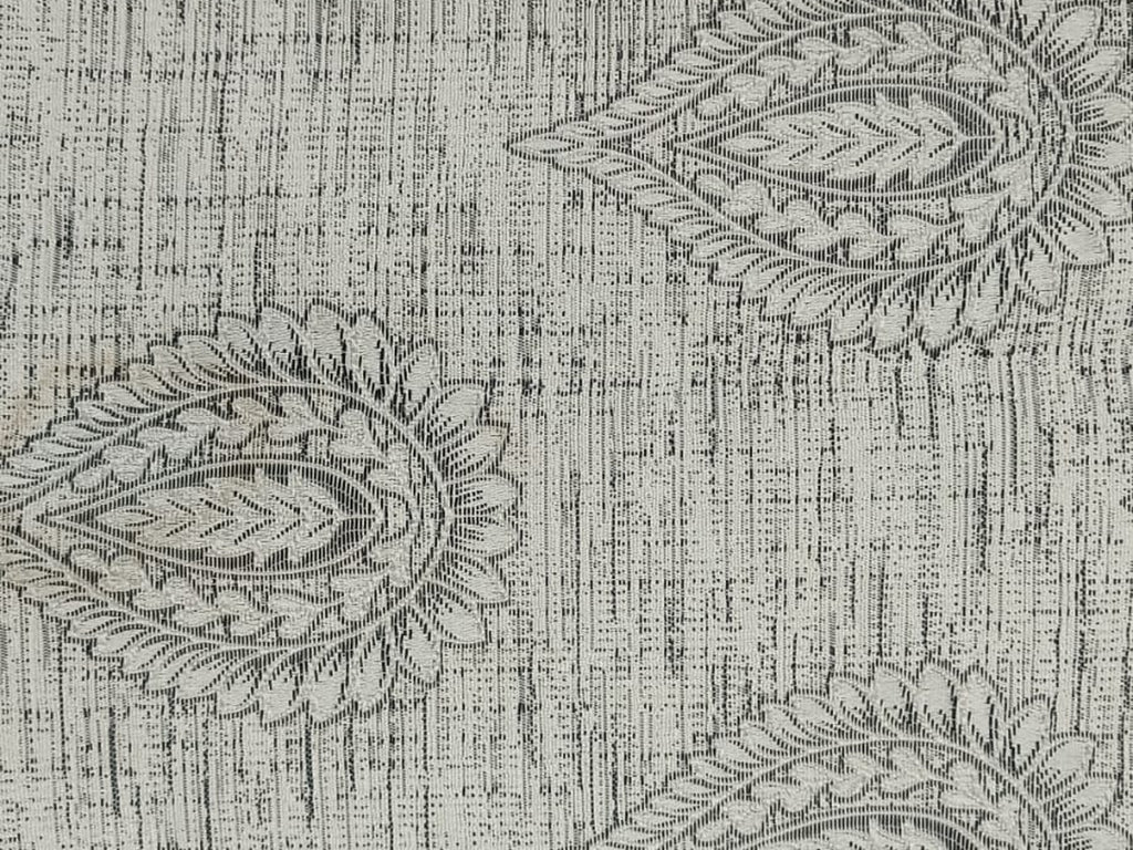 Textured Paisley Jacquard Fabric — Charcoal & Ivory Premium