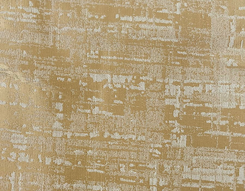Abstract Satin Fabric — Gold & Ivory