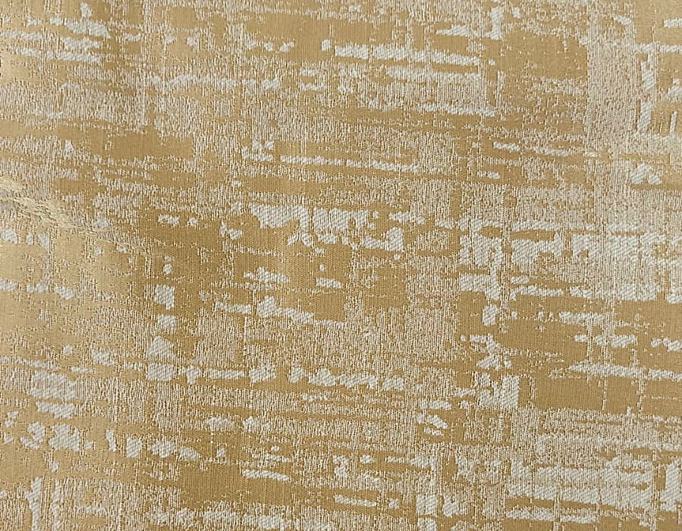 Abstract Satin Fabric — Gold & Ivory
