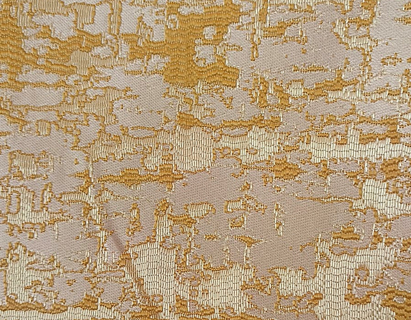 Zari Cloud Satin Fabric — Gold & Ivory