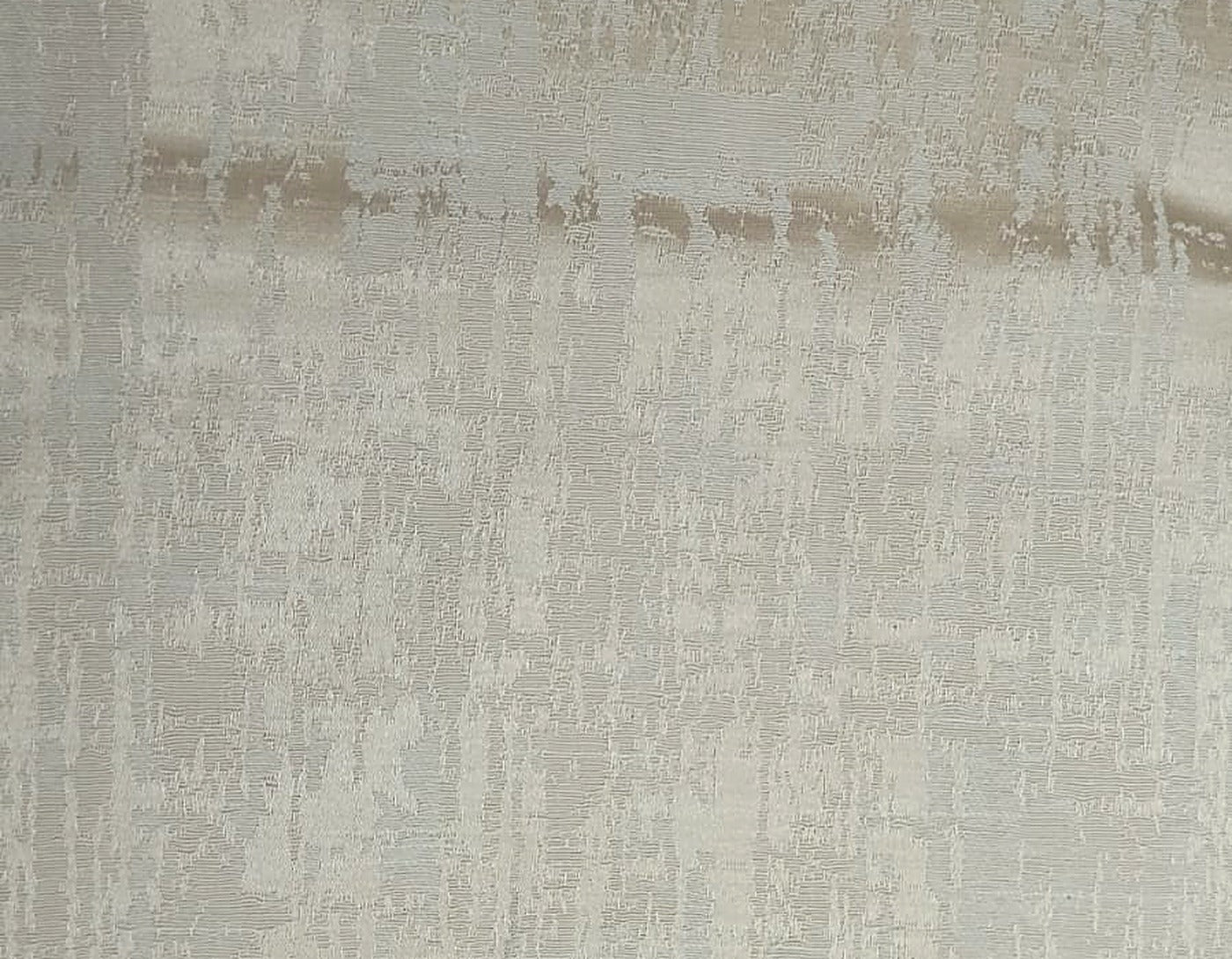 Ivory Satin Fabric with Taupe Abstract Distressed Jacquard